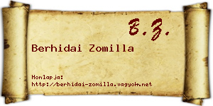Berhidai Zomilla névjegykártya